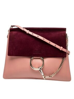 Chloe Medium Faye Bag - Pink and Burgundy